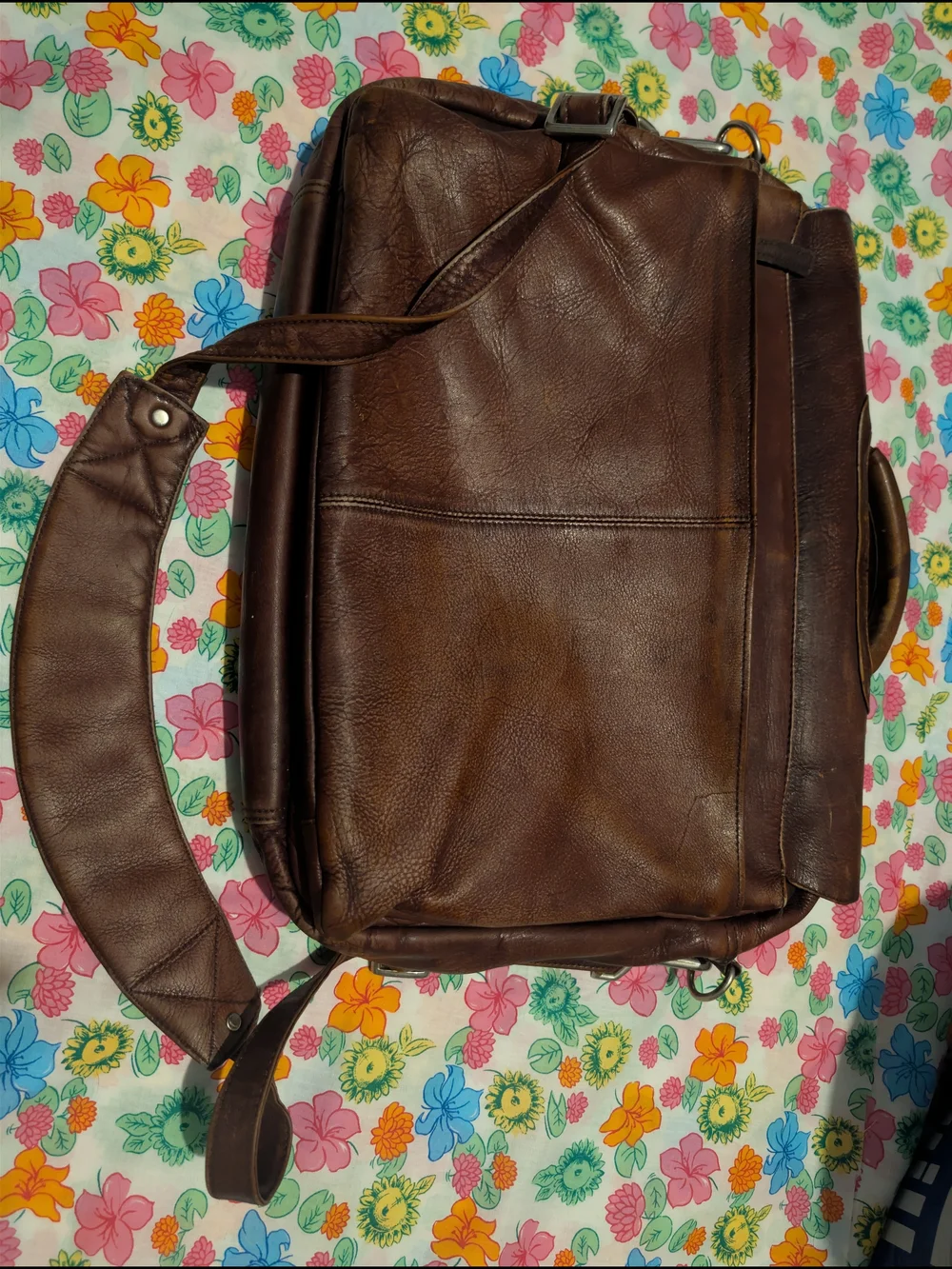 Latico. Brown Leather Messenger Bag - Men